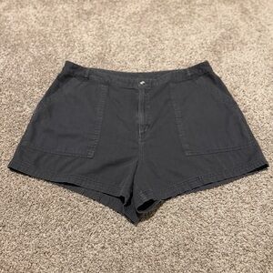 High waist Dark Gray Cargo Shorts